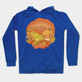 Cottagecore Aesthetic Mushrooms and Frog Hoodie